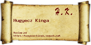 Hugyecz Kinga névjegykártya